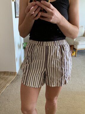 Linen blend striped shorts from Zulu & Zephyr